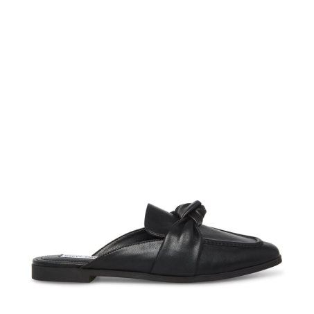 Black Steve Madden Chart Leather Women's Mules | PH 2541VMQ